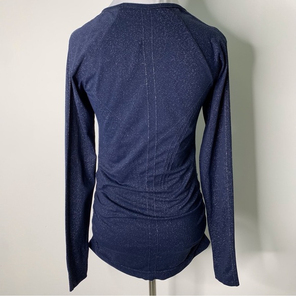 Athleta Women's Speedlight Glow Navy Sparkle Long Sleeve Top Size Small - Picture 7 of 11